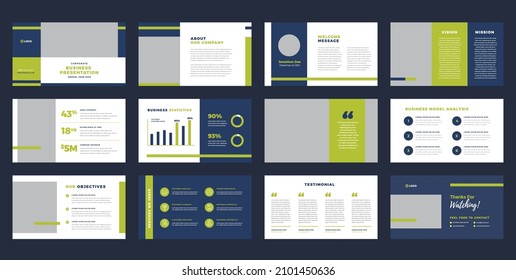 Business Presentation Brochure Guide Design or Pitch Deck Slide Template or Sales Guide Slider