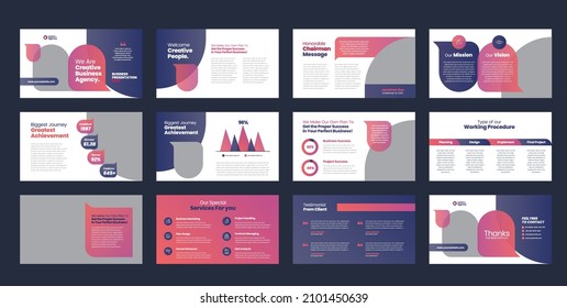 Business Presentation Brochure Guide Design or Pitch Deck Slide Template or Sales Guide Slider