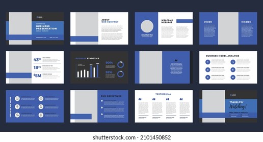 Business Presentation Brochure Guide Design or Pitch Deck Slide Template or Sales Guide Slider