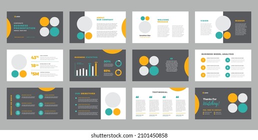 Business Presentation Brochure Guide Design or Pitch Deck Slide Template or Sales Guide Slider