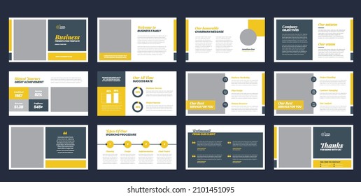 Business Presentation Brochure Guide Design Or Pitch Deck Slide Template Or Sales Guide Slider