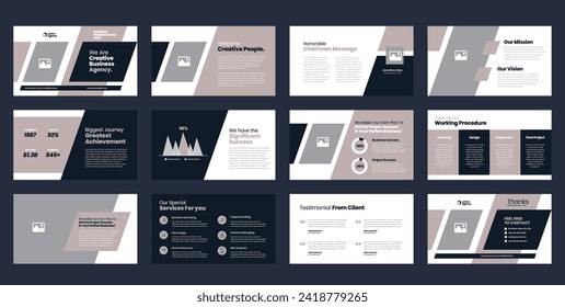 Business Presentation Brochure Guide Design or Pitch Deck Slide Template or Sales Guide Slider