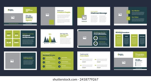 Business Presentation Brochure Guide Design or Pitch Deck Slide Template or Sales Guide Slider