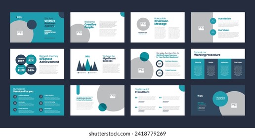 Business Presentation Brochure Guide Design or Pitch Deck Slide Template or Sales Guide Slider