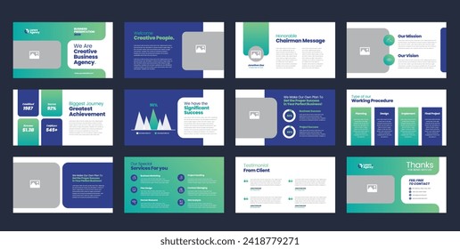 Business Presentation Brochure Guide Design or Pitch Deck Slide Template or Sales Guide Slider