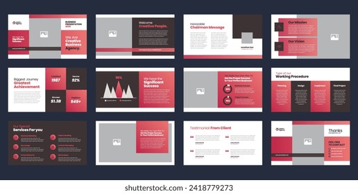 Broschüre für die Präsentation von Geschäften oder Pitch-Deck-Slide-Vorlage oder Verkaufsleitfaden-Slider