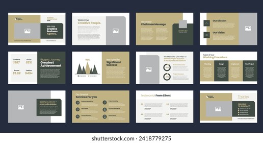 Business Presentation Brochure Guide Design or Pitch Deck Slide Template or Sales Guide Slider