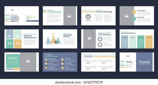 Business Presentation Brochure Guide Design or Pitch Deck Slide Template or Sales Guide Slider