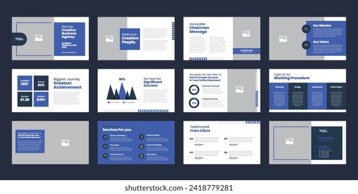 Business Presentation Brochure Guide Design or Pitch Deck Slide Template or Sales Guide Slider