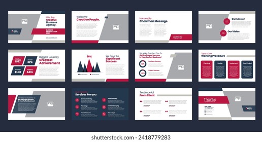 Business Presentation Brochure Guide Design or Pitch Deck Slide Template or Sales Guide Slider