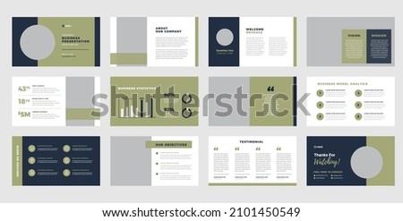 Business Presentation Brochure Guide Design or Pitch Deck Slide Template or Sales Guide Slider