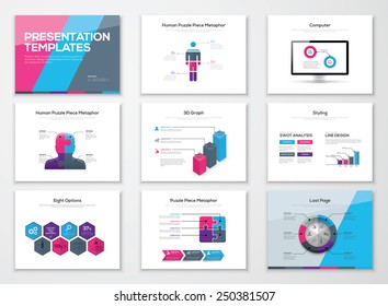 Business presentation brochures and infographics vector elements. Use for workflow layout, diagram, number options, step up options, web template, infographics, websites, brochures, flyers and prints.