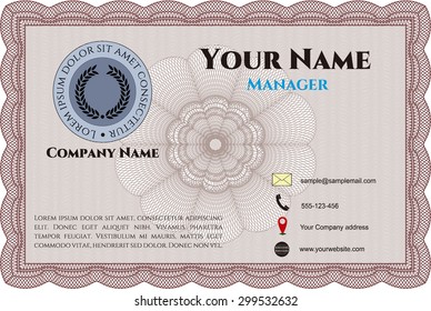Tarjeta de presentación o de negocios, estilo retro. Fácil de imprimir. Excelente diseño. Personalizable, fácil de editar y cambiar los colores.