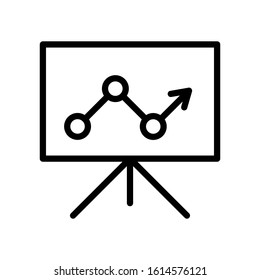 Business presentation chart, diagram web line icon, outline isolated on white background EPS Vector 