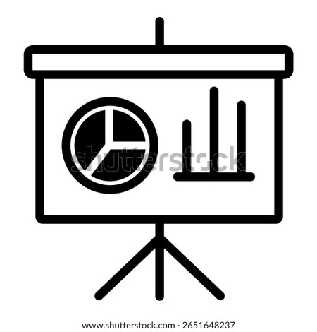 Business Presentation Chart Display Projector Icon