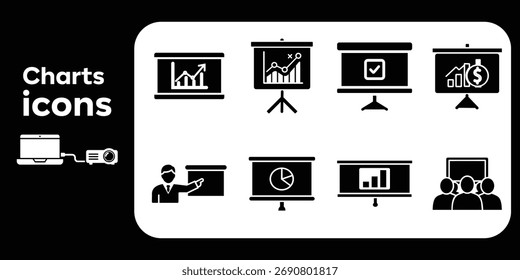 Business Presentation Chart Icon Set