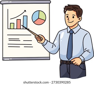 Apresentação Comercial com Ilustração de Gráfico