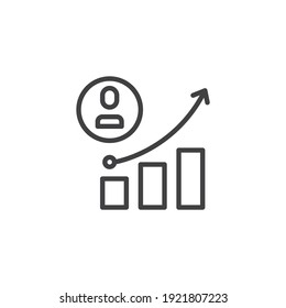 Business presentation chart line icon. linear style sign for mobile concept and web design. Career growth graph outline vector icon. Symbol, logo illustration. Vector graphics