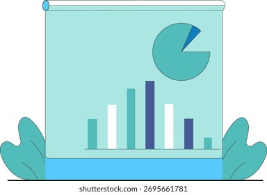 Business presentation with charts and graphs for data analysis and reports