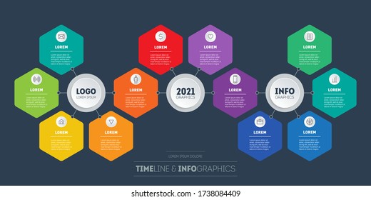 Concepto de presentación de negocios con 12 partes. Plantilla de diseño de folleto. Diagrama del proceso de tecnología o educación con pasos. Infografías originales y luminosas para sus proyectos.