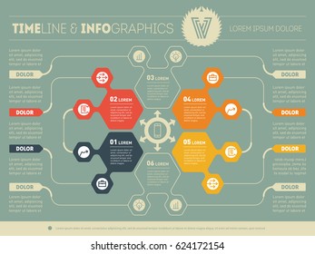 Business Presentation Concept With 4 Active And 2 Additional Options. Vector Infographic Of Technology Or Education Process. Web Template Of A Circle Info Chart Or Diagram. Part Of The Report. 