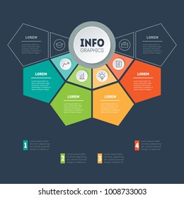 Business presentation concept with 4 options. Vector infographic of technology or education process with 4 steps. Web Template of a sales pipeline, purchase funnel, info chart or diagram.