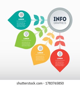Business presentation concept with 4 options or months. Template of diagram. Infographic of technology or education process with four steps.