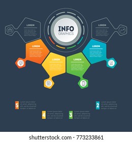 Business presentation concept with 4 options. Vector infographic of technology or education process with 4 steps. Web Template of a sales pipeline, purchase funnel, info chart or diagram