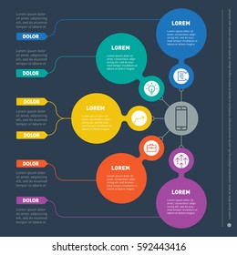 Business presentation concept with 5 options. Web Template of a info chart or diagram. Vector infographic template of technology or education process. Part of the report with icons.