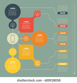 Business presentation concept with 5 options. Web Template of a info chart or diagram. Vector infographic of successful investing, technology or education process.