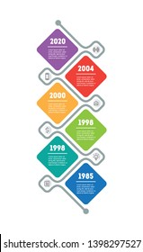 Business presentation concept with 6 options. Part of the report with icons set. Web Template of diagram. Vector infographic of technology or education process.