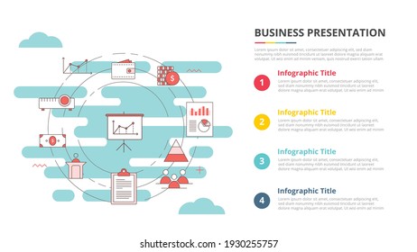 business presentation concept for infographic template banner with four point list information