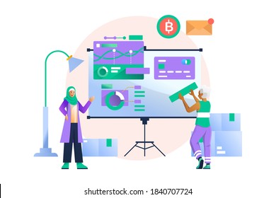 business presentation concept vector illustration flat design