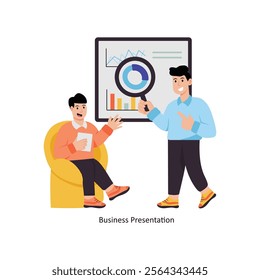 Business Presentation concept vector illustration. Business Collaboration isolated on white Background.