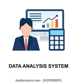 Business presentation, data analysis, accounting, data analyst concept icon