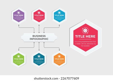 Business presentation and data visualization infographic elements vector. Abstract graph elements with geometric shapes. Infographic template design for data classification and office presentations.