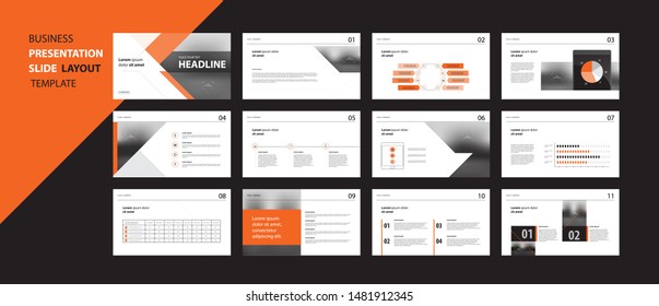 business presentation design template and page layout design for brochure ,book , magazine, annual report and company profile , with infographic  elements design concept