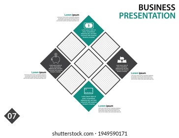 business presentation design template. perfect for brochures, marketing promotion, infographics