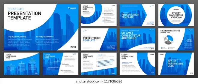 Business presentation design templates set. Use for presentation background, brochure design, website slider, corporate report. Business presentation design templates set. Use for presentation background, brochure design, website slider, corporate report.