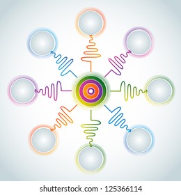 Business presentation diagram. Empty fields for information