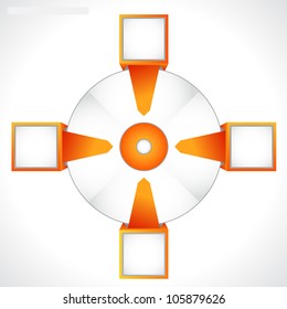Business presentation diagram. Four fields for information.
