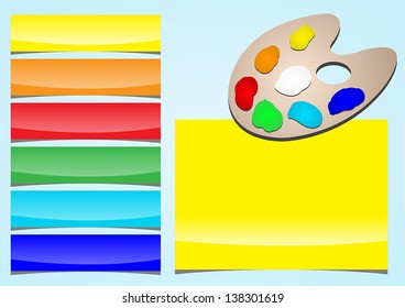 Business Presentation Diagram with multiple different colored fields for text and statistics