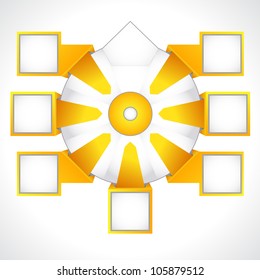 Business presentation diagram. Seven fields for information