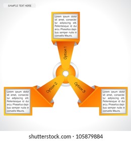 Business presentation diagram. Three fields for information.