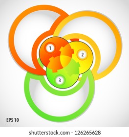 Business presentation diagram. Three fields for information.