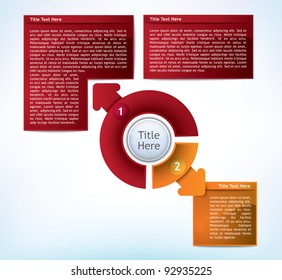 Diagrama de Apresentação Comercial com dois campos de tamanho diferente para texto e estatísticas