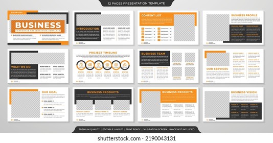 business presentation editable layout template use for corporate annual report