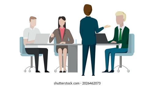 Presentación de los resultados financieros por parte de las empresas al equipo - Ilustración de vectores