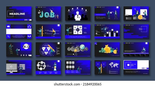 Business presentation, financial success, powerpoint, launching a new business project. Infographic design template, elements, background, set. A team of people creates a business, teamwork. Vector