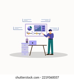 Business Presentation Flat Design Illustration 